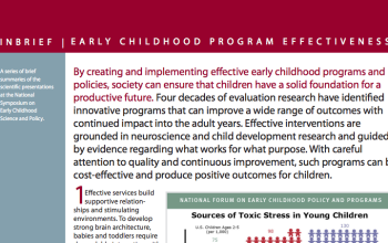 Early Childhood Program Effectiveness InBrief