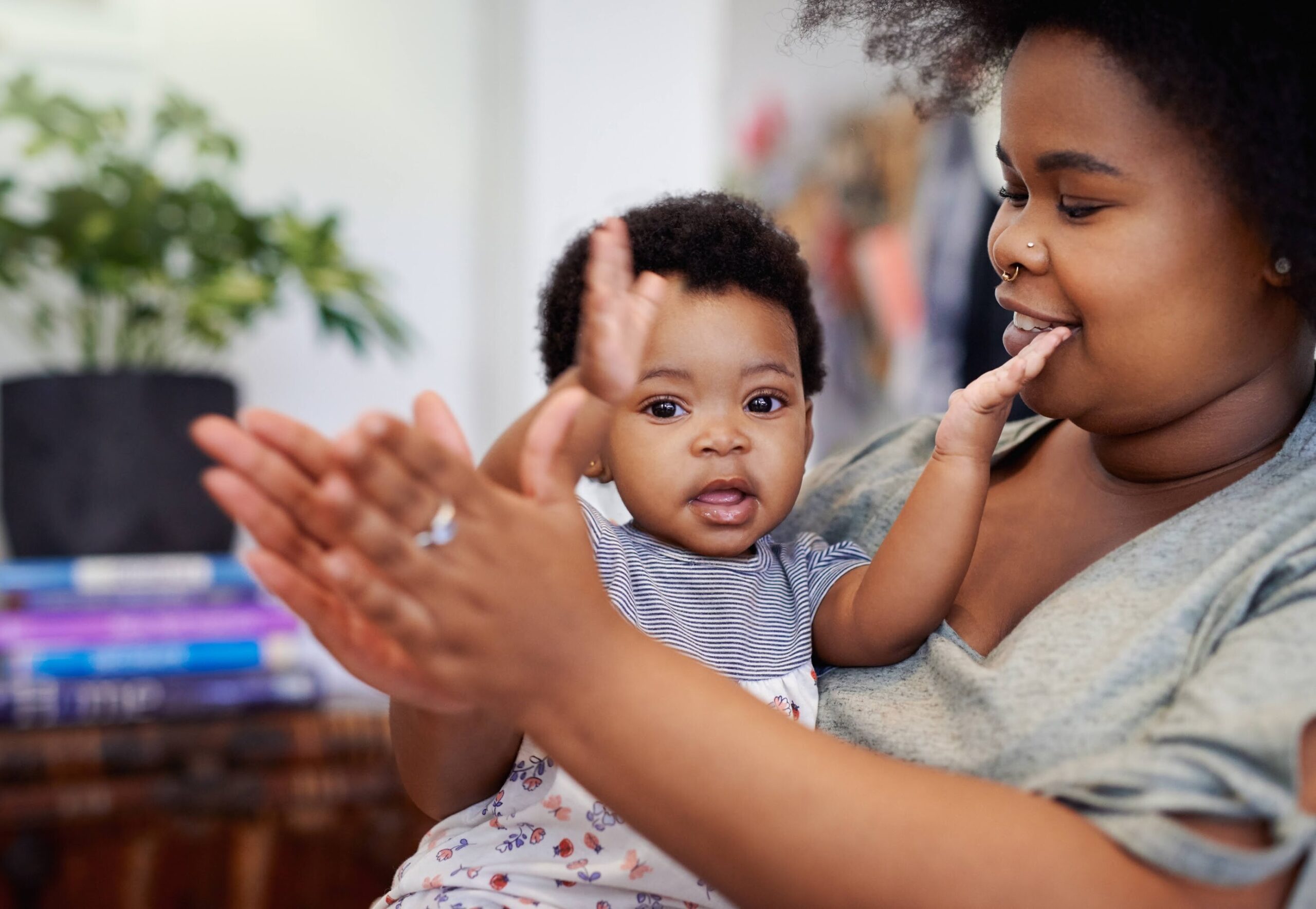 caregiver playing with child