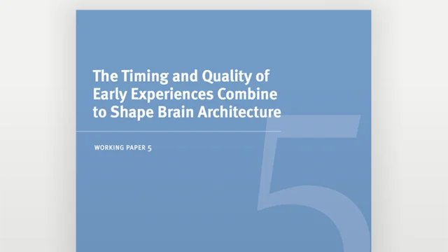 Cover of: The Timing and Quality of Early Experiences Combine to Shape Brain Architecture.