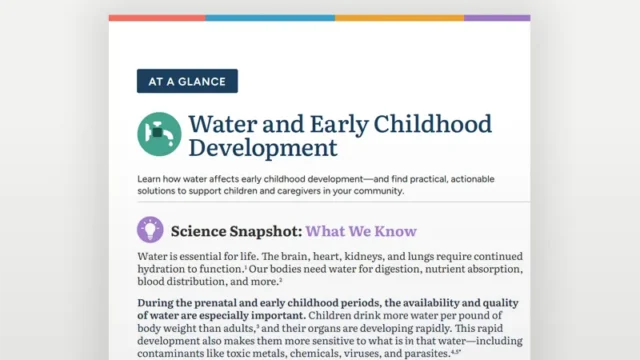at a glance - water and early childhood development.